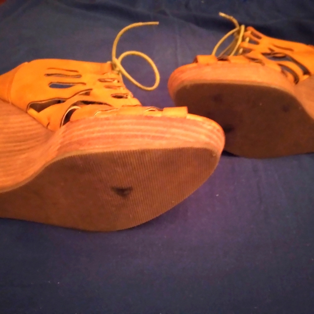 Restrict Laced Up Open Toe Wedges - image 3